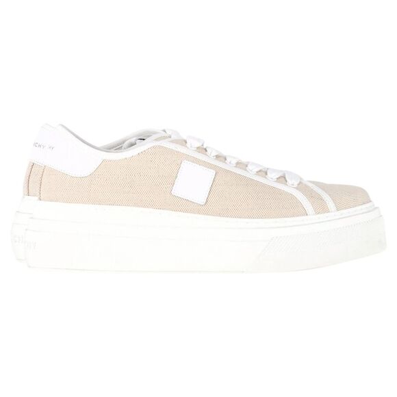 Givenchy City Platform Sneakers in Beige Canvas - Picture 1 of 8